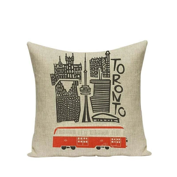 High Quality Cushion Cover Creative Building Car Printed Sofa Bed Chair Home