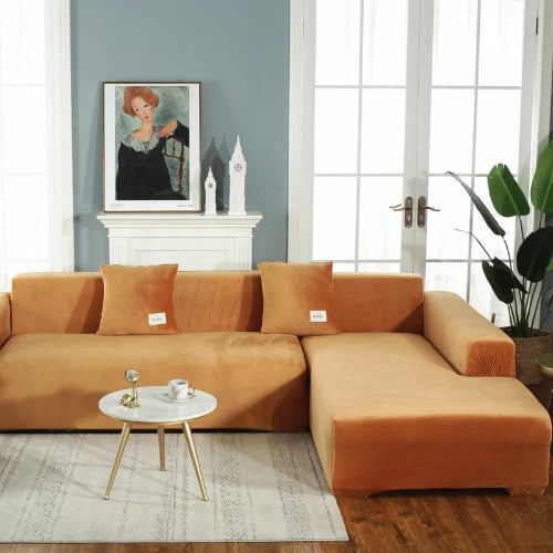 Velvet Sofa Covers  Elastic Sofa Slipcover Cover 1/2/3/4 Seat Stretch Protector