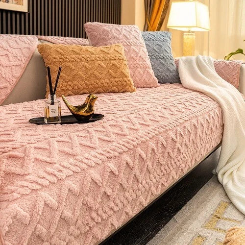 Living Room Sofa Cover Plush Couch Cover Nordic Sofa Cushion Sofa Towel L-shaped