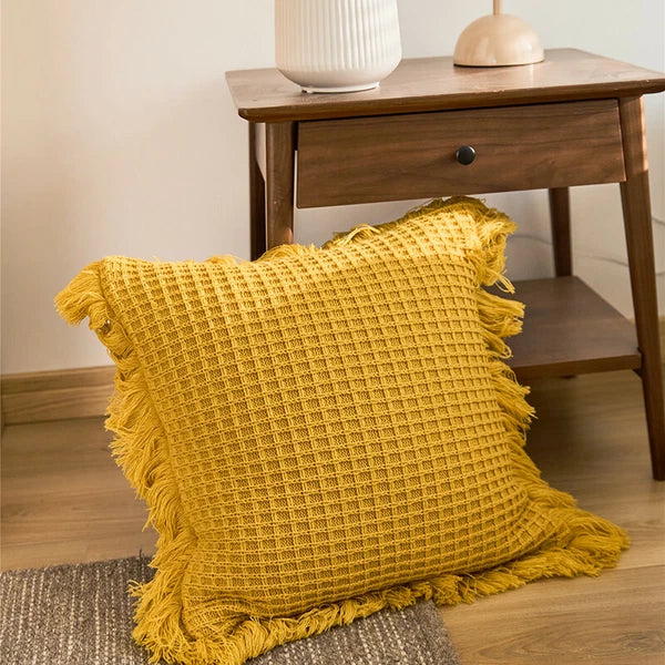 45*45cm Square Throw Pillow Case Tassel Cushion Cover Sofa Bed Pillowcase Decor