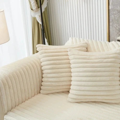 Rabbit Plush Quilted Sofa Towel Winter Warm Thick Plush Couch Cover L-shaped