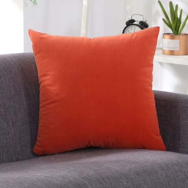 2 X Throw Pillowcase Velvet Cover Solid Square Soft for Couch Bed Sofa