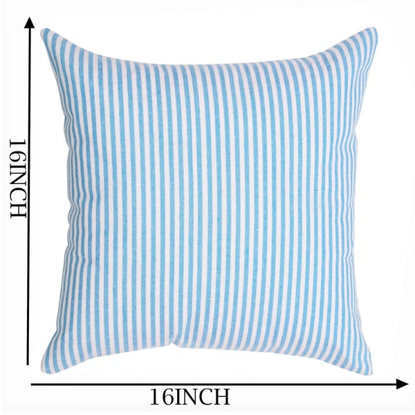 Cotton Cushion Covers Throw Pillow Cover Case Striped Home Sofa Decor-Set of 2