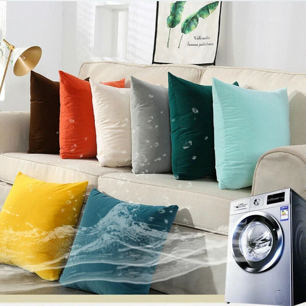 2 X Throw Pillowcase Velvet Cover Solid Square Soft for Couch Bed Sofa