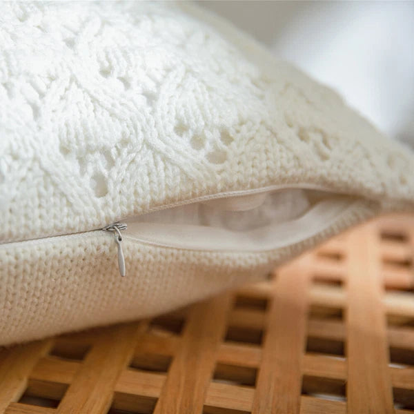 Chunky Knitted Sofa Throw Waist Pillow Case Cushion Covers Square Bedroom Decor