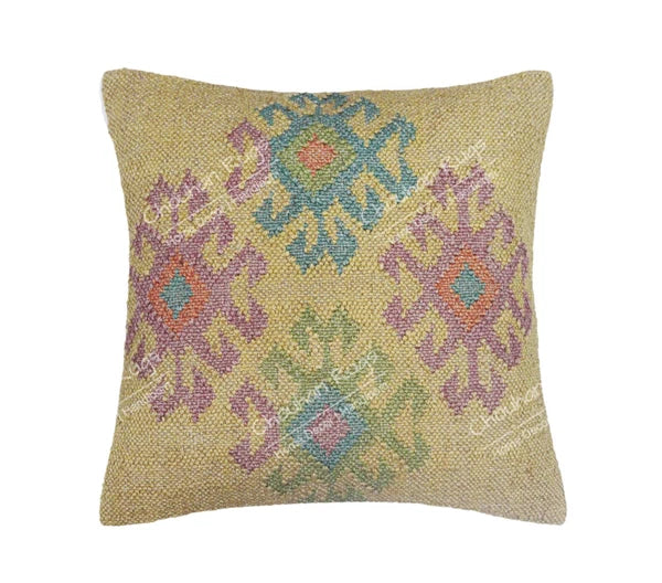 Vintage Handmade 1 Pcs Kilim Cushion Cover 18"x18" Decorative Sofa Pillow Cases