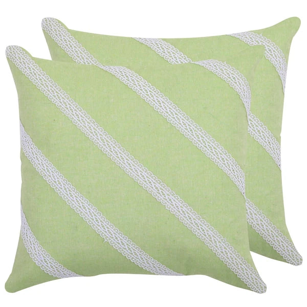 Home Decorative Cotton Cushion Cover Throw Pillowcase Sofa Decor Diagonal Lace