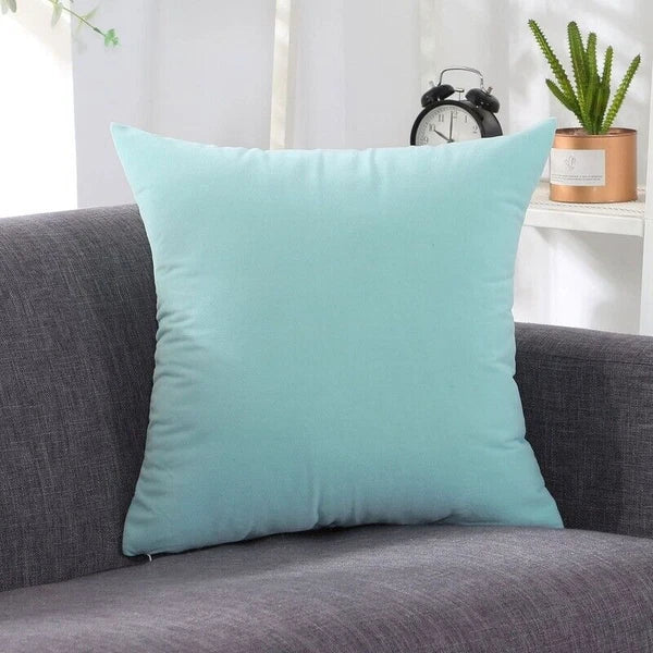 2 X Throw Pillowcase Velvet Cover Solid Square Soft for Couch Bed Sofa