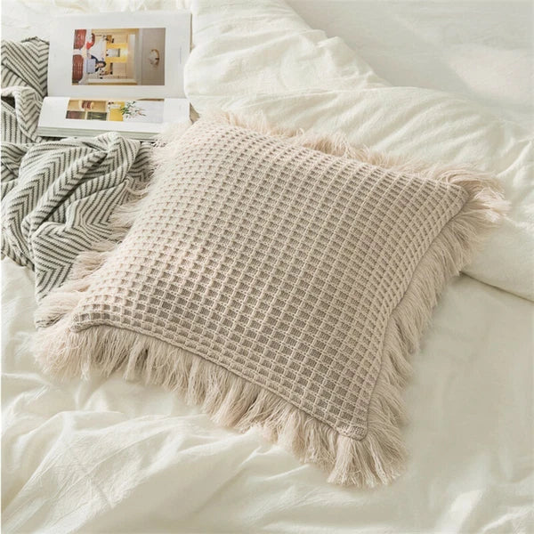 45*45cm Square Throw Pillow Case Tassel Cushion Cover Sofa Bed Pillowcase Decor
