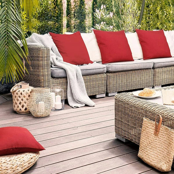 Outdoor Waterproof Cushion Cover Square Pillow Cases for Patio Tent Couch Sofa