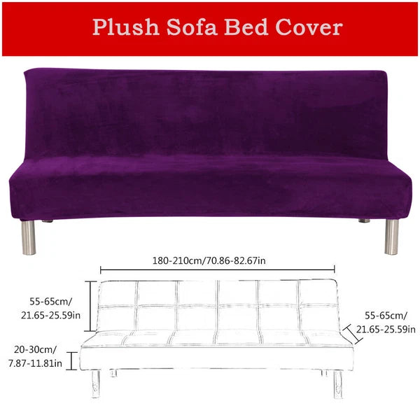 Armless Sofa Bed Cover Futon Full Size Thicker Plush Sofa Slipcover New