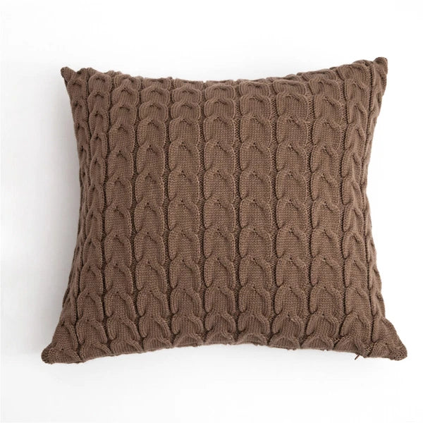 18" Knitted Cushion Waist Plain Pillow Case Sofa Bed Throw Pillow Covers Decor
