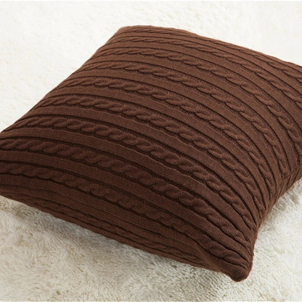 18'' Knitted Pillowcase Buttons Sofa Bed Throw Waist Cushion Covers Home Decor