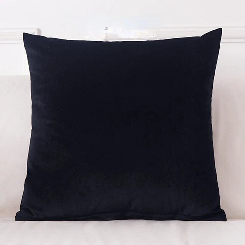 16" Solid Velvet Cushion Cover Candy Color Pillow Case For Sofa Car Home Decor