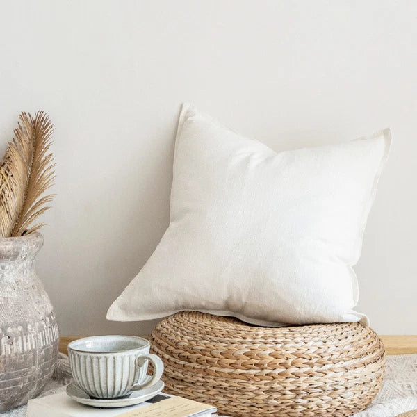 Cotton Linen Blend Cushion Cover Bed Sofa Back Support Case Pillwcase Modern Zip