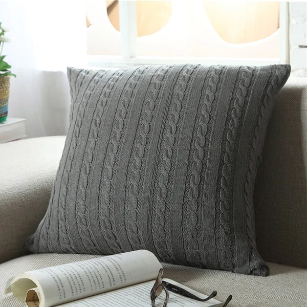 18'' Knitted Pillowcase Buttons Sofa Bed Throw Waist Cushion Covers Home Decor