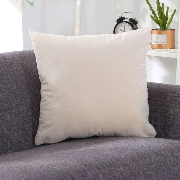 2 X Throw Pillowcase Velvet Cover Solid Square Soft for Couch Bed Sofa