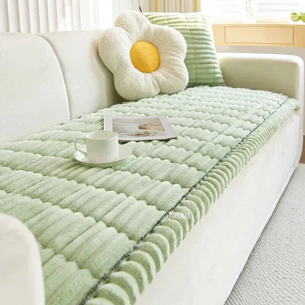 New Corduroy Quilted Sofa Towel Winter Warm Thickening Plush Cushion Couch Cover
