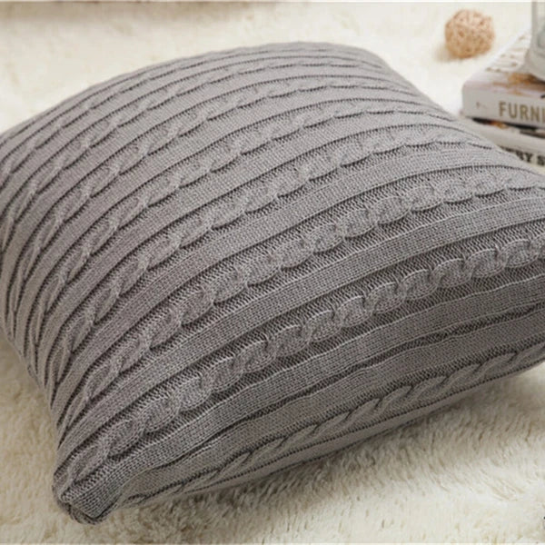 18'' Knitted Pillowcase Buttons Sofa Bed Throw Waist Cushion Covers Home Decor