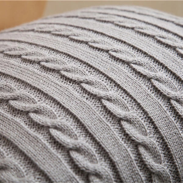 18'' Knitted Pillowcase Buttons Sofa Bed Throw Waist Cushion Covers Home Decor