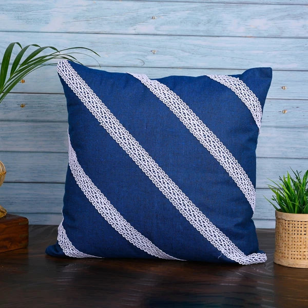 Decorative Cushion Cover Cotton Throw Pillow Case Home Sofa Decor Diagonal Lace