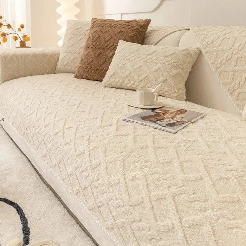 Sofa Protector Home Decor Fleece Sofa Cover Sofa Seat Slipcovers Plush Jacquard