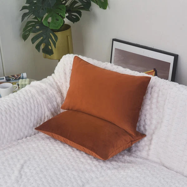 Plain Velvet Cushions Covers 30x51 cm Luxury Soft Velvet Sofa Bed Pillow Cases