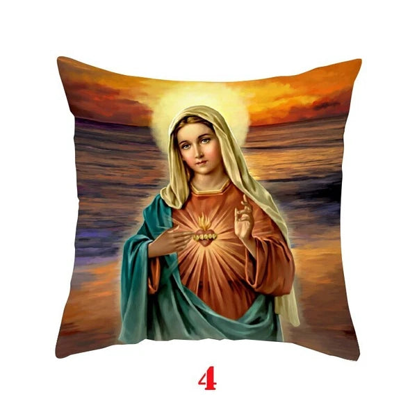 Virgin Mary Printed Pillow Case Car Bed Sofa Bedroom Decoration Cushion Cover