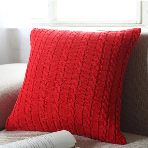 18'' Knitted Pillowcase Buttons Sofa Bed Throw Waist Cushion Covers Home Decor