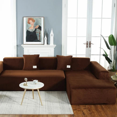 Velvet Sofa Covers  Elastic Sofa Slipcover Cover 1/2/3/4 Seat Stretch Protector