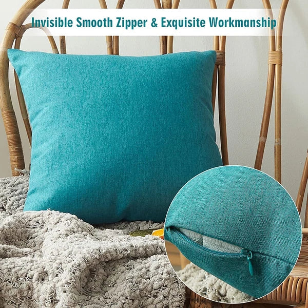Outdoor Waterproof Cushion Cover Square Pillow Cases for Patio Tent Couch Sofa