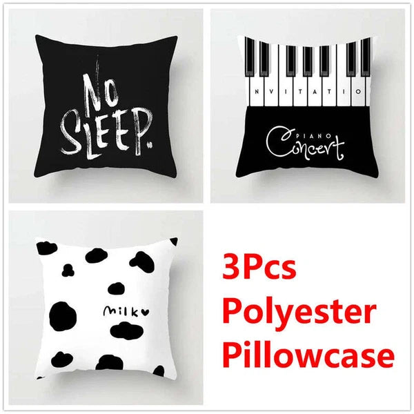 geometric Love Home Pillowcase Sofa Bed Cushion Cover by - Set of 3